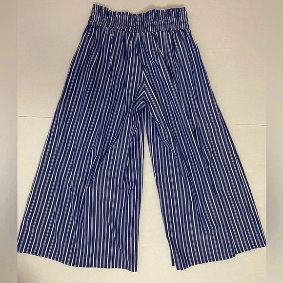 3 FOR $15 Misa Los Angeles Blue and White Striped Cropped Wide Leg Pants SZ XS - Picture 6 of 10